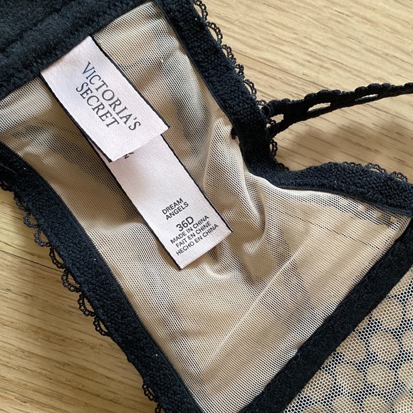 Victoria Secret BNWOT black Lace + Nude Bralette 36D - Picture 5 of 5